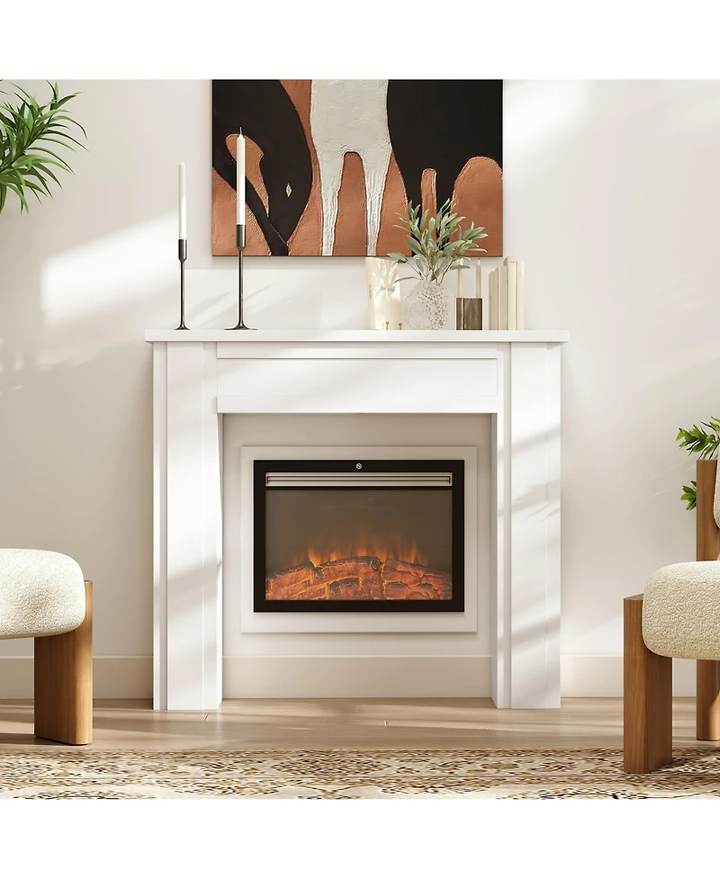 Homcom Modern Fireplace Mantel, Fireplace Surround with Leg,