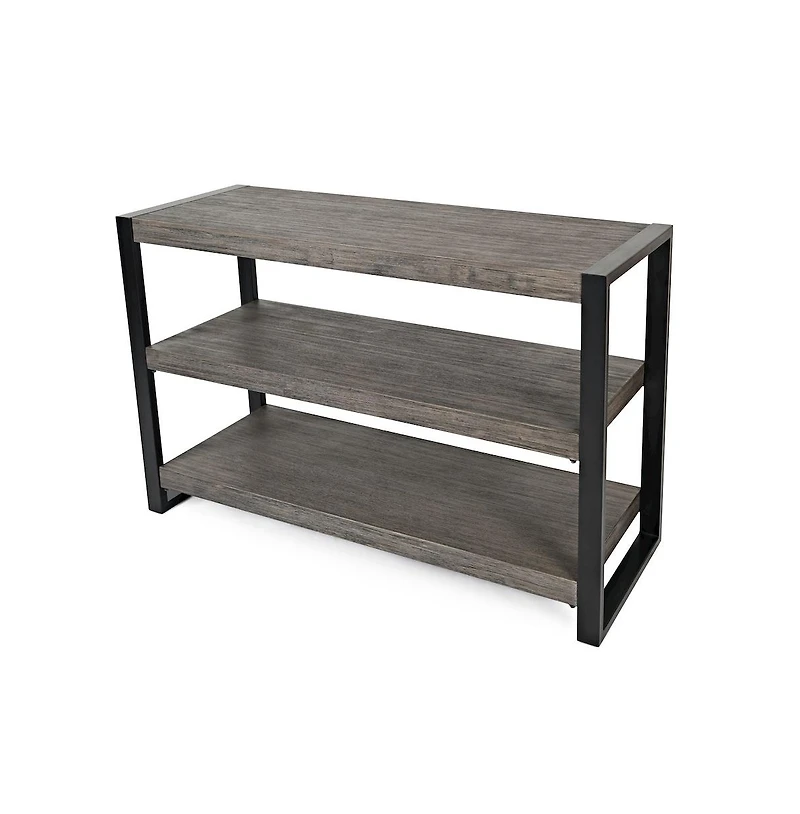Jofran Pinnacle Modern Loft Iron and Wood Grey Sofa Table