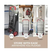 SereneLife Folding Utility Cart with Liner, Heavy-Duty, 360° Swivel Wheels, lb Capacity, Portable for Groceries