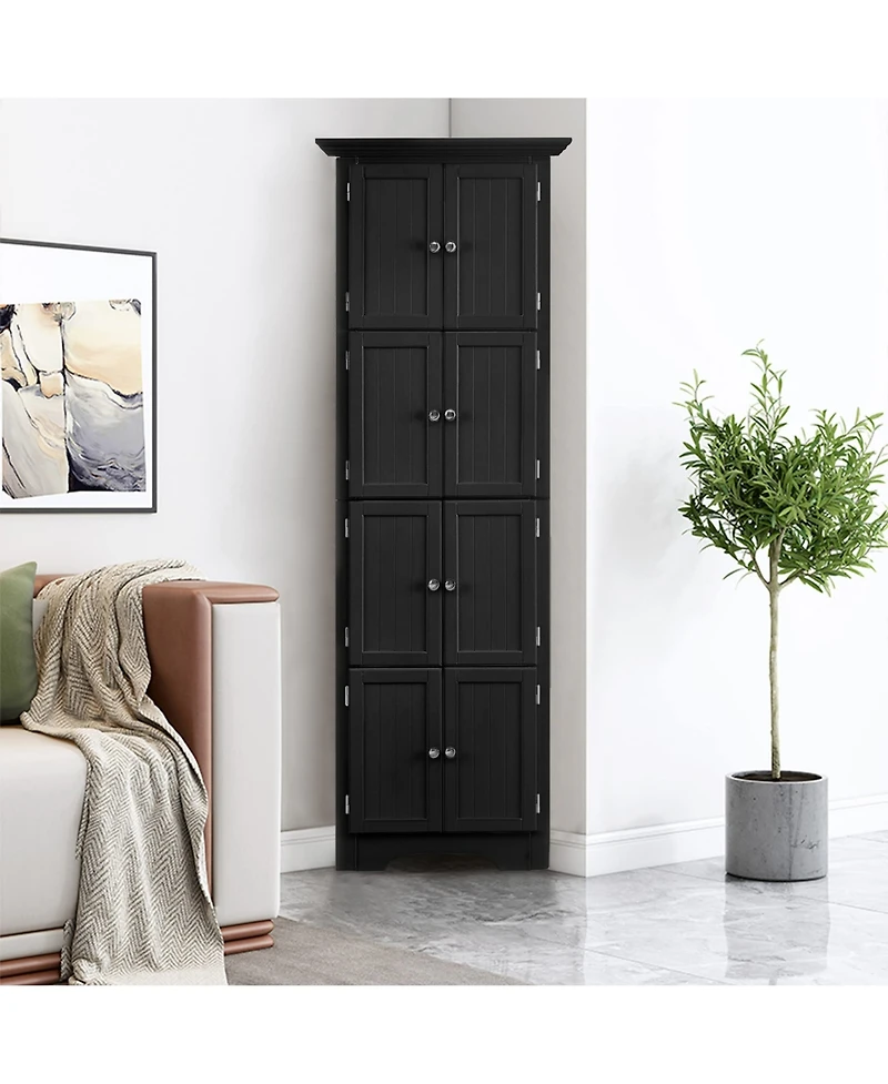 Lovmor 72 Inch Corner Cabinet with Shelves