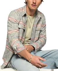 Lucky Brand Men's Jacquard Humboldt Utility Tip Collar Shirt