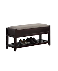 Simplie Fun Rouen Seating Bench with Shoe Storage, Espresso