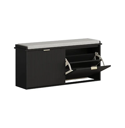 Slickblue Entryway Shoe Bench with Cushion and Storage