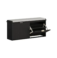 Slickblue Entryway Shoe Bench with Cushion and Storage