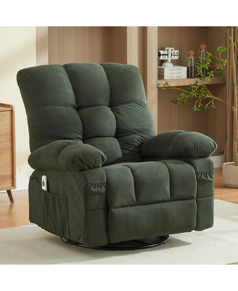 Streamdale Furniture Streamdale Massage Swivel Recliner Chair w/Vibration & Heat, 350LBS Capacity, Usb Port