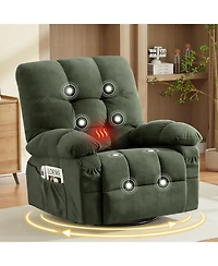 Streamdale Furniture Streamdale Massage Swivel Recliner Chair w/Vibration & Heat, 350LBS Capacity, Usb Port