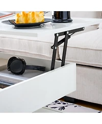 Streamdale Furniture Lift Top Coffee Table with Hidden Storage Led Lights