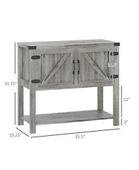 Homcom Multipurpose Corner Pantry w/Buffet Server Countertop Surface, Easy To Clean