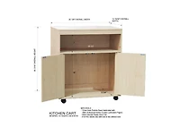 Kings Brand Furniture Vericombe 2-Door Accent Cabinet Microwave Kitchen Cart