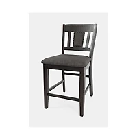 Jofran Upholstered Slatback Counter Height Stool with Nailhead Trim (Set of 2)
