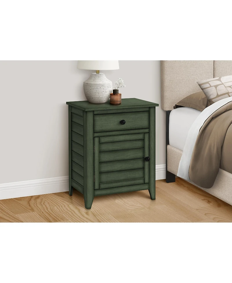 Lovmor Accent Table, Nightstand, Storage Drawer, End, Side Table, Bedroom, Lamp, Storage, Antique Veneer