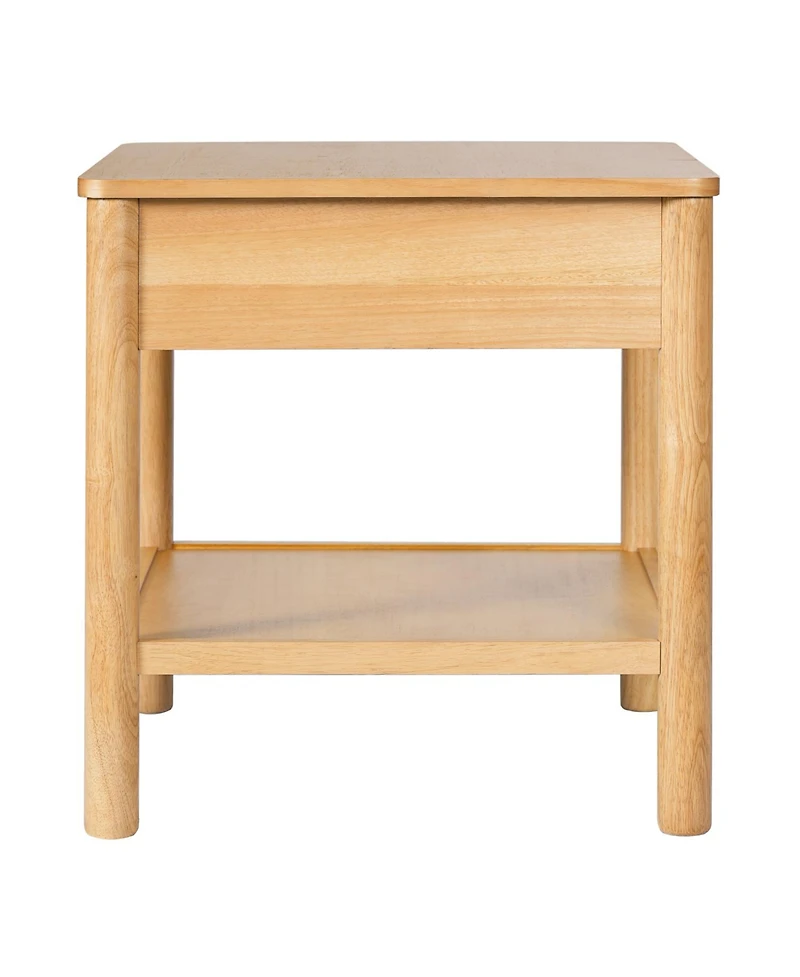 Streamdale Furniture Wood Side Table with Storage - Light Luxury