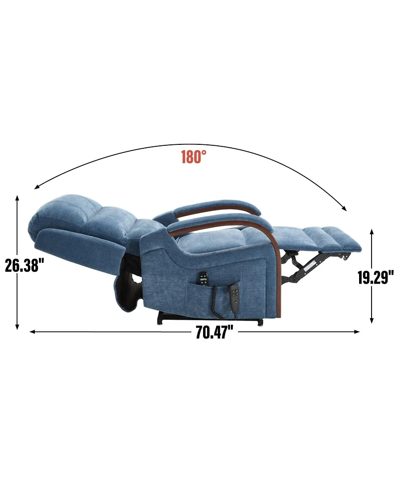 Streamdale Furniture Chenille Lift Recliner w/ Heat & Massage