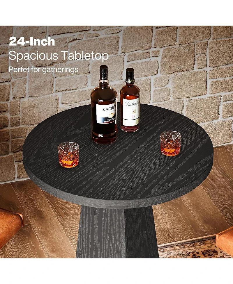 Tribesigns Bar Table, 37.4" High Round Pub Table for Small Spaces, Kitchen, Dining Room (Only Table)