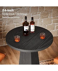 Tribesigns Bar Table, 37.4" High Round Pub Table for Small Spaces, Kitchen, Dining Room (Only Table)