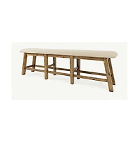 Telluride Rustic Farmhouse Solid Wood Upholstered 85" Counter Height Bench
