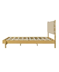 Streamdale Furniture Modern King Bed Frame Set with 2 Wood Nightstands