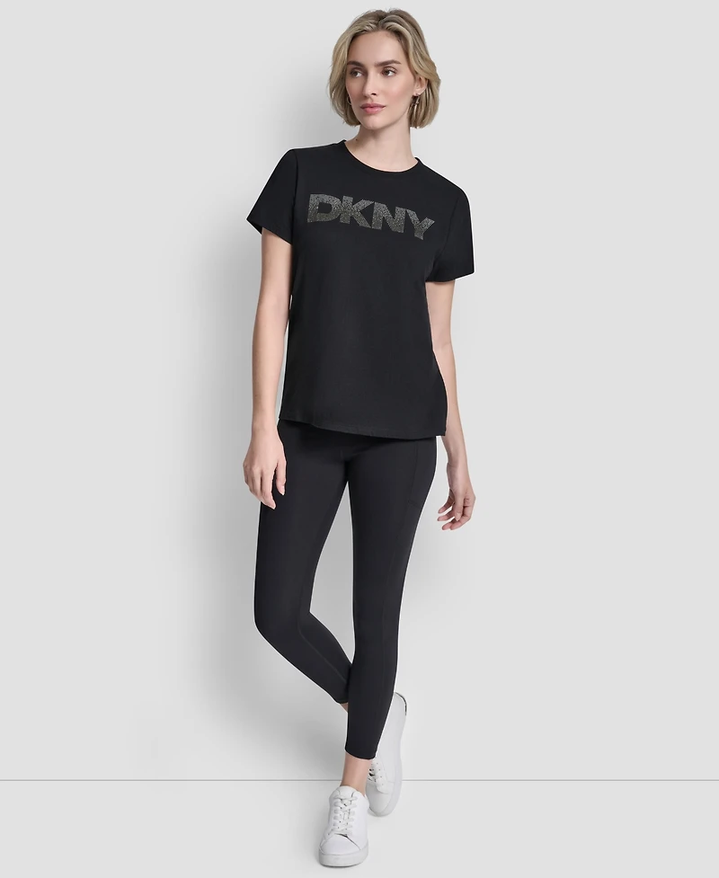 Dkny Sport Women's Ombre Rhinestone Short-Sleeve Top