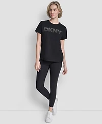 Dkny Sport Women's Ombre Rhinestone Short-Sleeve Top