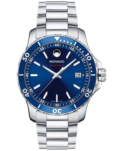 Movado Men's Swiss Series 800 Stainless Steel Bracelet Diver Watch 40mm