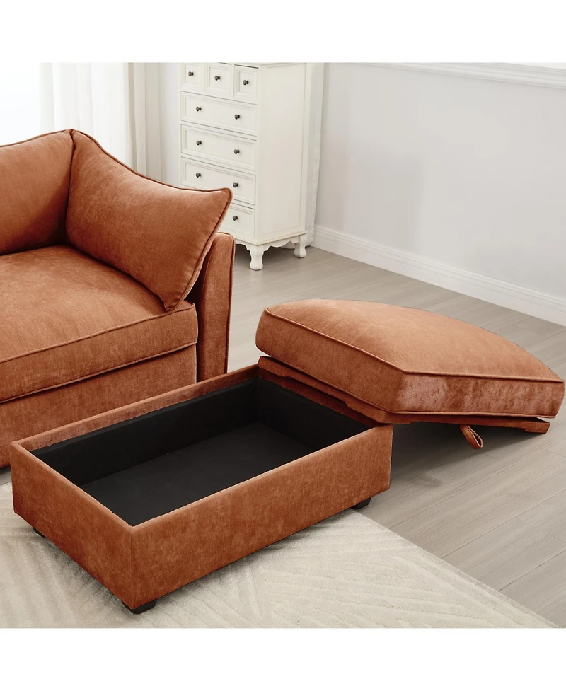 Streamdale Ottoman -chenille-Orange