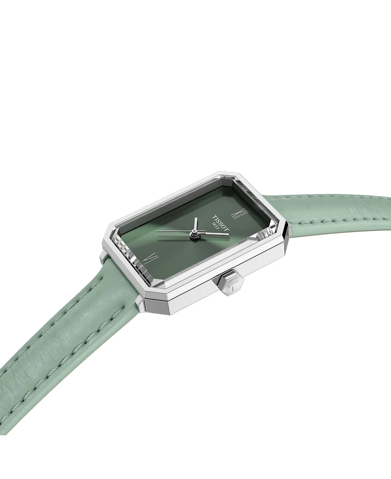 Tissot Women's Quartz Green Leather Strap Watch, 21.80mm