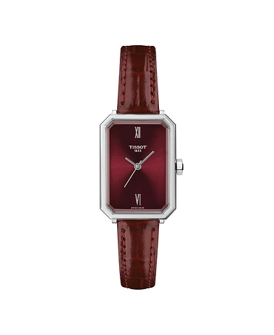 Tissot Women's Quartz Red Leather Strap Watch, 21.80mm