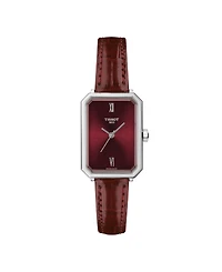 Tissot Women's Quartz Red Leather Strap Watch, 21.80mm