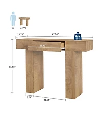 Gaomon 47" Console Table with Drawer – Wooden Industrial Farmhouse Sofa for Entryway, Hallway, or Behind Couch