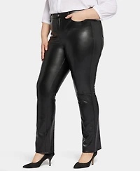 Nydj Plus Faux Leather Marilyn Straight Pants