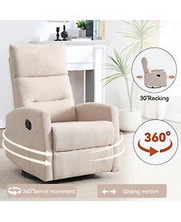 Boyel Living Manual Recliner Chair with Rocker and Swivel Fabric for Room