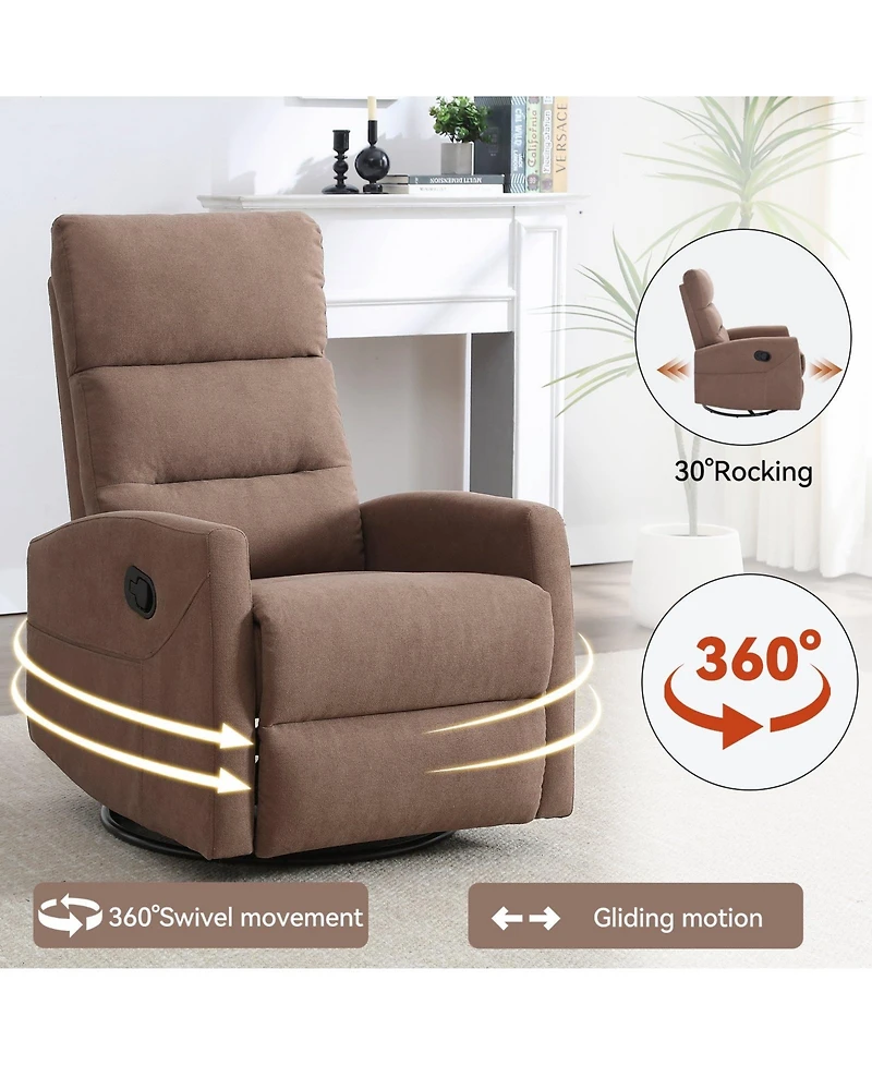 Boyel Living Manual Recliner Chair with Rocker and Swivel Fabric for Room