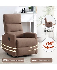 Boyel Living Manual Recliner Chair with Rocker and Swivel Fabric for Room