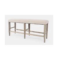 Jofran Fairview Transitional 52" Backless Upholstered Counter Height Bench