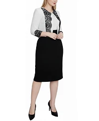 Ny Collection Women's Lace-Detail 2 Piece Textured Knit Dress Set