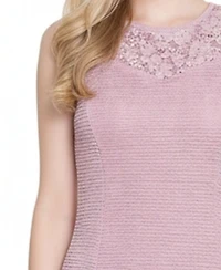 Ny Collection Women's Two Piece Novelty Knit and Lace Dress Set