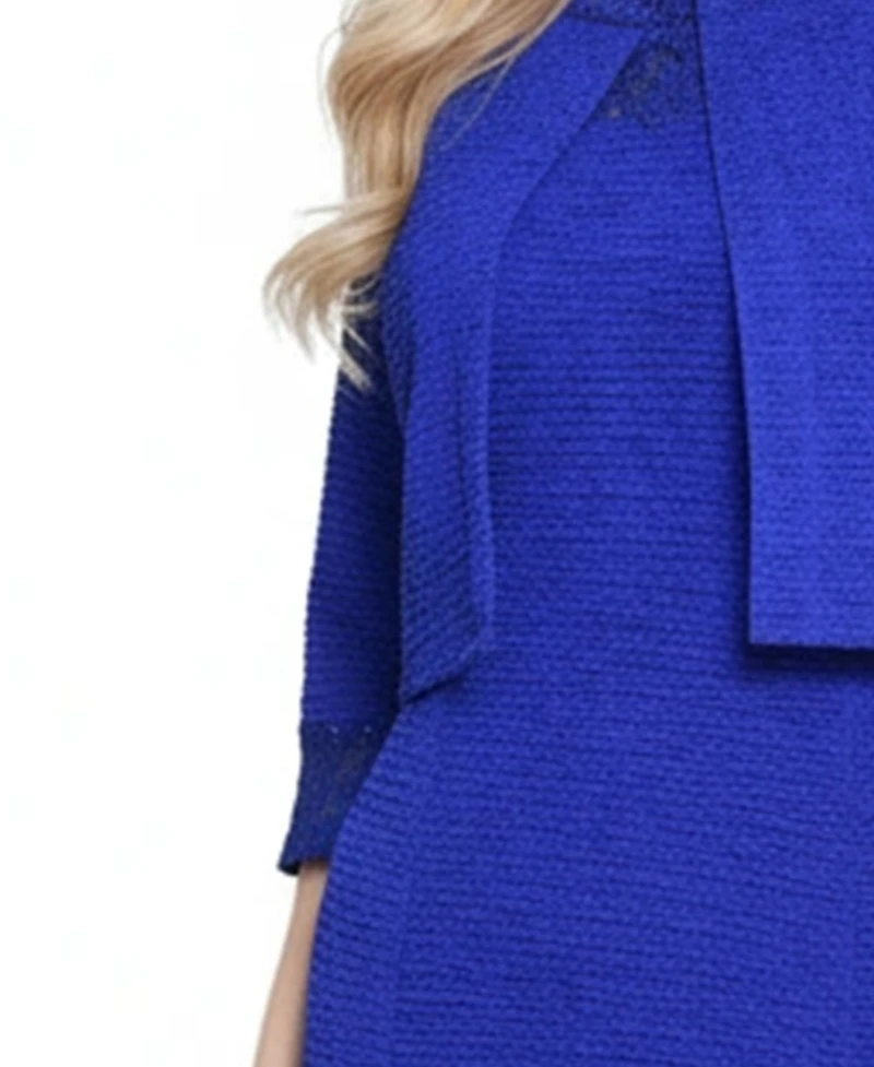 Ny Collection Women's Two Piece Novelty Knit and Lace Dress Set