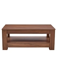 Streamdale Furniture Walnut coffee table, double-layered, Mdf, suitable for living room, bedroom, study.