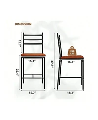 gaomon Home Bar Stools Set Of 2/4, Faux Leather Bar Chair With Back, Thick Cushion, Upholstered Counter Height Bar Stools, Footrest For Counter Bar