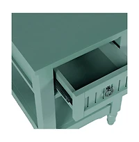 Jofran Westport Modern Farmhouse Chairside End Table with Storage Shelf