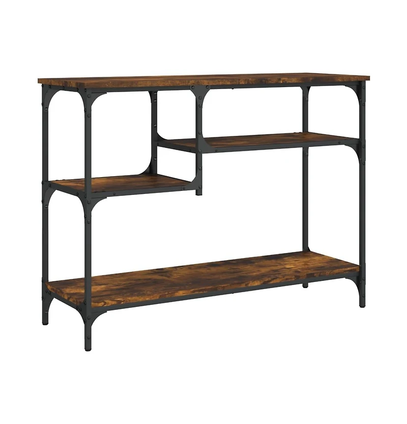vidaXL Console Table Smoked Oak Engineered wood, metal 39.4 x 13.8 in