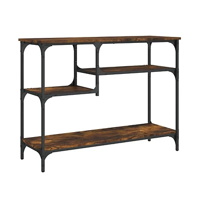 vidaXL Console Table Smoked Oak Engineered wood, metal 39.4 x 13.8 in