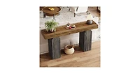Tribesigns 63" Long Entryway Table, Farmhouse Console Table with 2 Arched Pedestal Legs