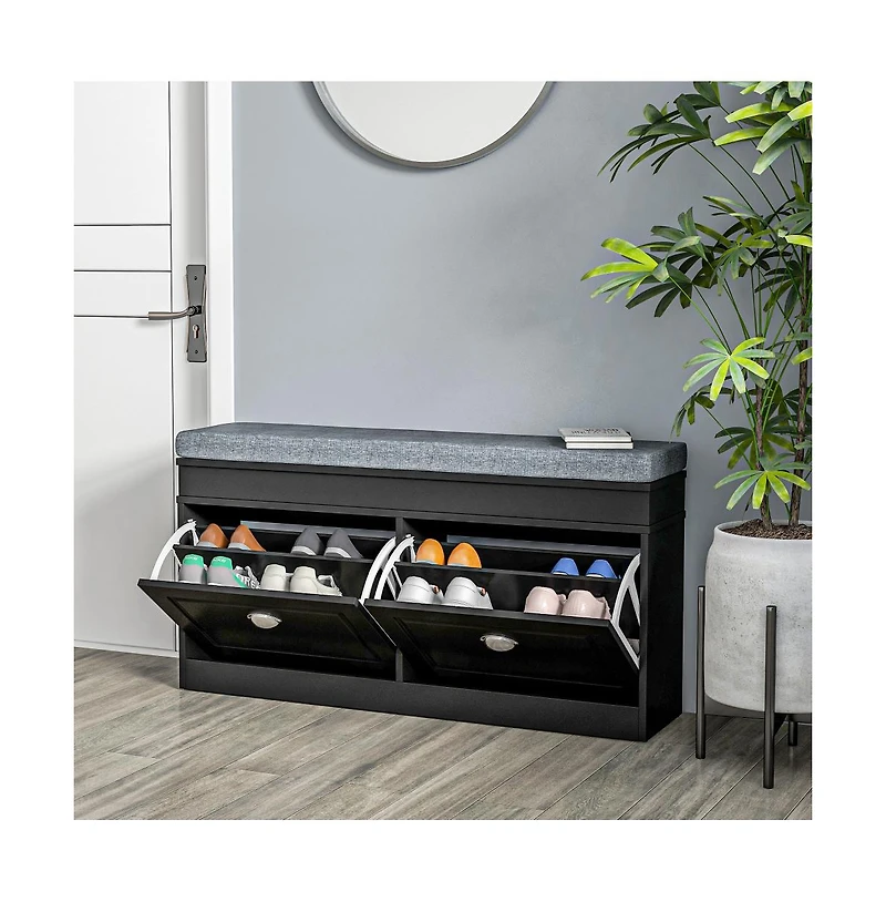 Slickblue Shoe Organizer Bench with Seat and Lower Shelf