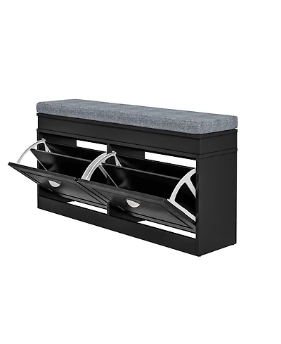 Slickblue Shoe Organizer Bench with Seat and Lower Shelf