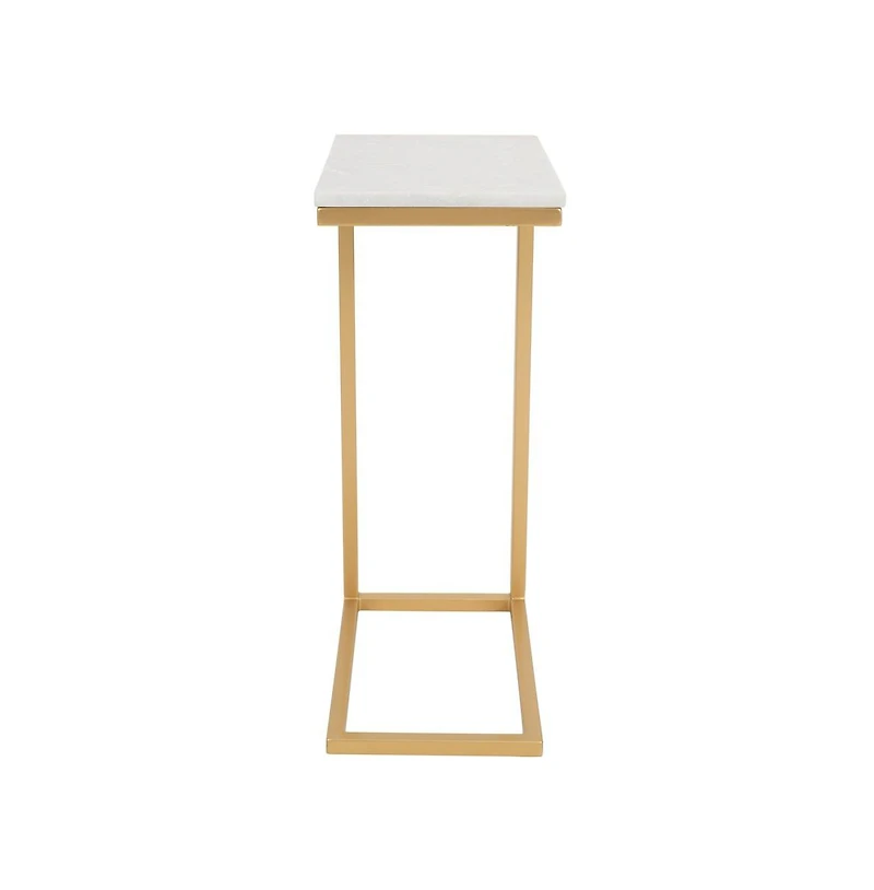 Jofran Aurora Solid Marble Modern Luxury Glam Accent C-Table (Set of 2