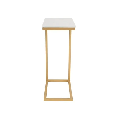 Jofran Aurora Solid Marble Modern Luxury Glam Accent C-Table (Set of 2