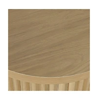 Jofran Auden 24" Round Mid-Century Modern Fluted Pedestal Base End Table