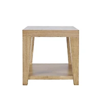 Jofran Laurel Creek Modern Contemporary 24" Square End Table with Open Shelf