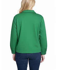 Ny Collection Petite Long Sleeve Ponte Cropped Jacket